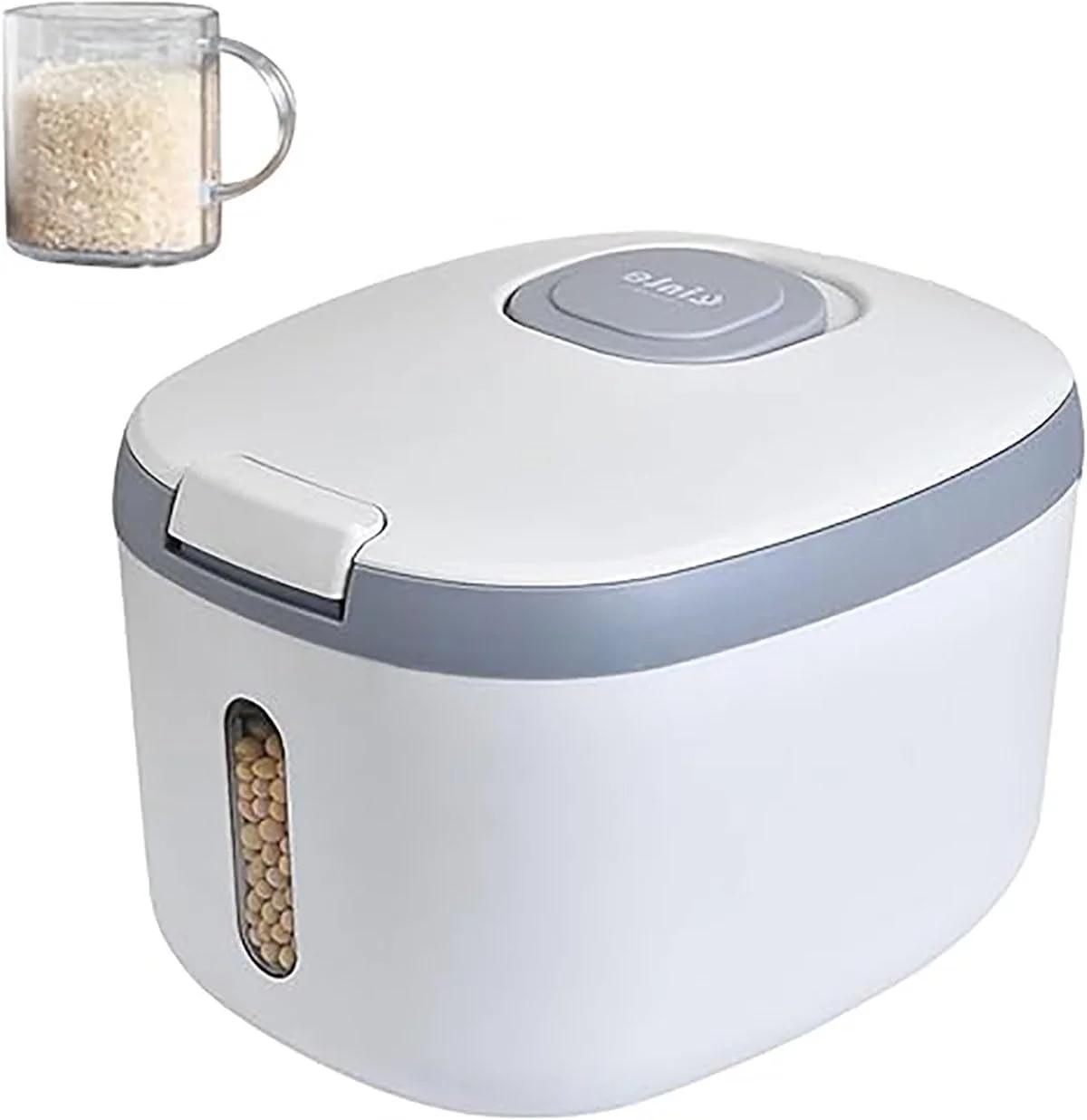 ظرف نگهداری برنج ALMEKAQUZ، سطل غذای ABS ظرف برنج شفاف، ظروف غلات قابل حمل، ظرف نگهداری غذای حیوانات خانگی با ظرفیت 5 کیلوگرم، ظروف نگهداری مواد غذایی مهر و موم شده برای آشپزخانه ظرف نگهداری برنج ALMEKAQUZ، سطل غذای ABS ظرف برنج شفاف، ظروف غلات قابل حمل، ظرف نگهداری غذای حیوانات خانگی با ظرفیت 5 کیلوگرم، ظروف نگهداری مواد غذایی مهر و موم شده برای آشپزخانه