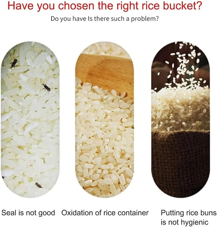 ظرف نگهداری غلات AMERTEER - پخش کننده تنقلات 6 قسمتی، پخش کننده غلات رومیزی، پخش کننده گرد دانه برنج با خروجی تک کلیک، ظرف آشپزخانه برای دانه های کوچک، حبوبات، ظرف برنج