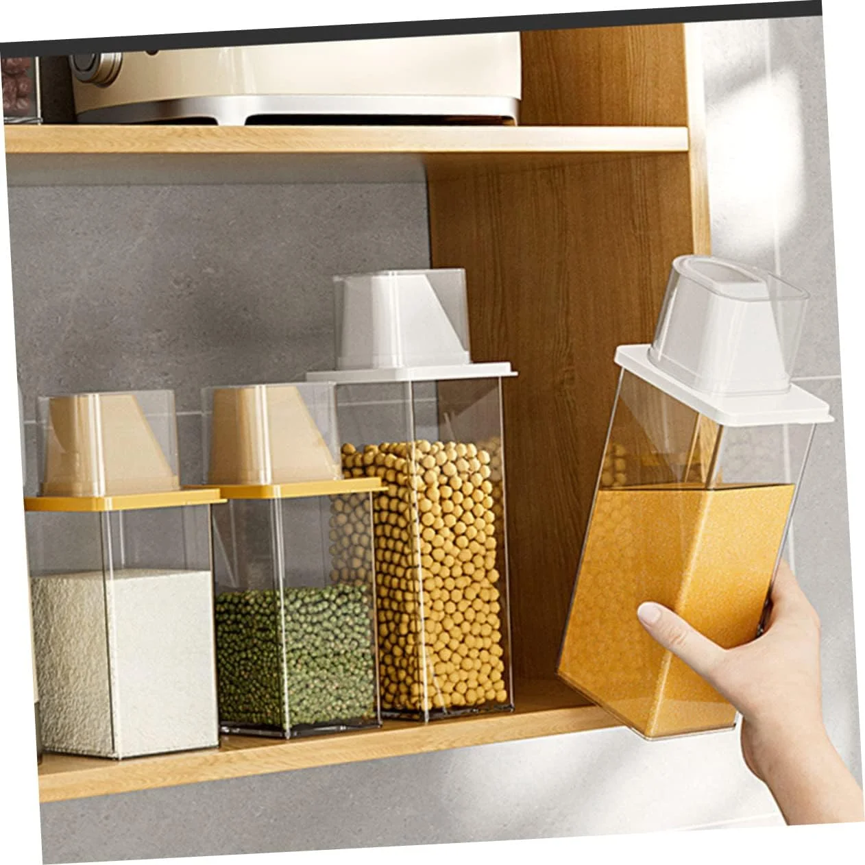 ظرف نگهداری برنج نفوذ ناپذیر Amosfun، شیشه غلات مهر و موم شده برای سازماندهی آشپزخانه، جعبه برنج رطوبتی برای آرد و نگهداری مواد غذایی برای سهولت ظرف نگهداری برنج نفوذ ناپذیر Amosfun، شیشه غلات مهر و موم شده برای سازماندهی آشپزخانه، جعبه برنج رطوبتی برای آرد و نگهداری مواد غذایی برای سهولت