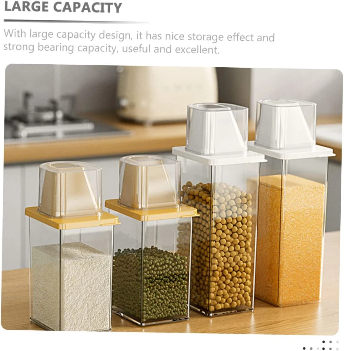 ظرف نگهداری برنج نفوذ ناپذیر Amosfun، شیشه غلات مهر و موم شده برای سازماندهی آشپزخانه، جعبه برنج رطوبتی برای آرد و نگهداری مواد غذایی برای سهولت ظرف نگهداری برنج نفوذ ناپذیر Amosfun، شیشه غلات مهر و موم شده برای سازماندهی آشپزخانه، جعبه برنج رطوبتی برای آرد و نگهداری مواد غذایی برای سهولت