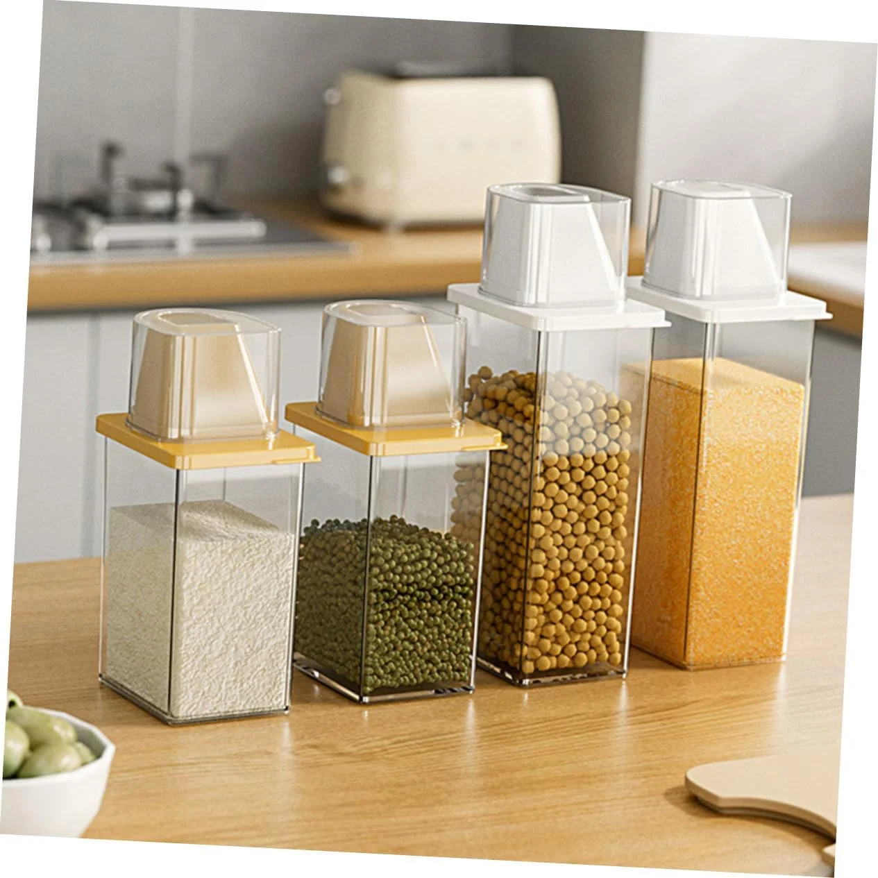 ظرف نگهداری برنج نفوذ ناپذیر Amosfun، شیشه غلات مهر و موم شده برای سازماندهی آشپزخانه، جعبه برنج رطوبتی برای آرد و نگهداری مواد غذایی برای سهولت ظرف نگهداری برنج نفوذ ناپذیر Amosfun، شیشه غلات مهر و موم شده برای سازماندهی آشپزخانه، جعبه برنج رطوبتی برای آرد و نگهداری مواد غذایی برای سهولت