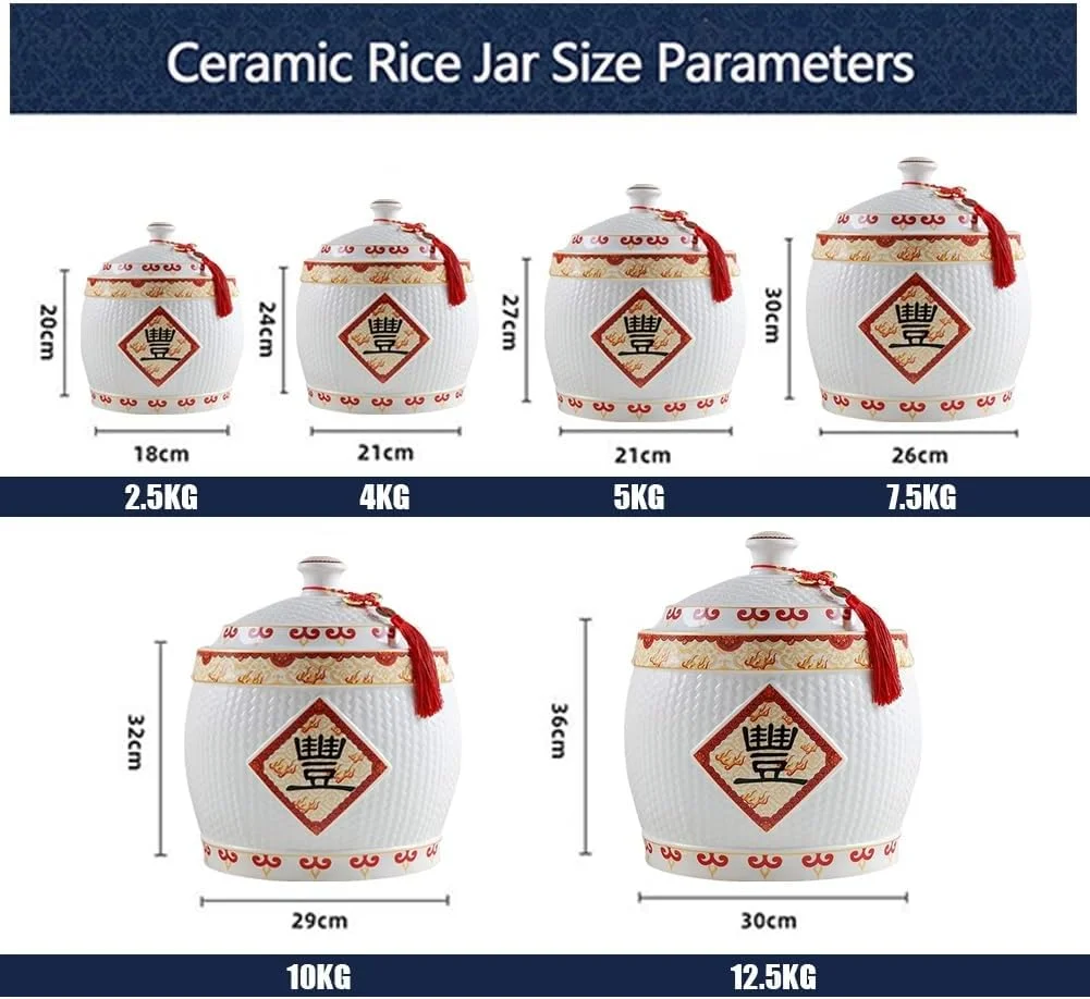 ظروف نگهداری برنج، ظروف حبوبات برای انبار آشپزخانه، جعبه بزرگ نگهداری برنج، ظروف نگهداری مواد غذایی با درب، دیگ برنج سرامیکی (2.5 کیلوگرم) ظروف نگهداری برنج، ظروف حبوبات برای انبار آشپزخانه، جعبه بزرگ نگهداری برنج، ظروف نگهداری مواد غذایی با درب، دیگ برنج سرامیکی (2.5 کیلوگرم)