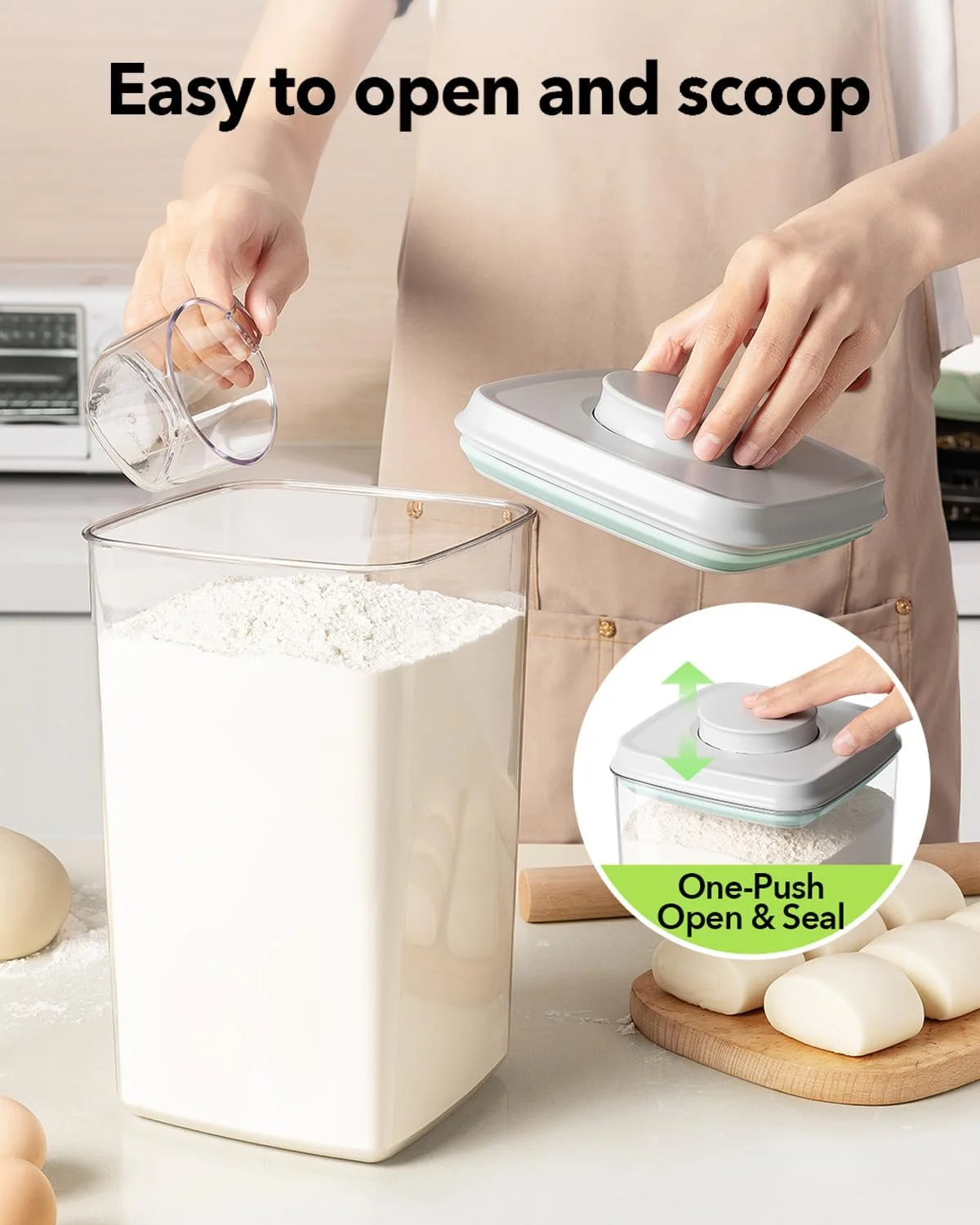 ظرف نگهداری مواد غذایی آنکو با درب فشاری و پیمانه 130 میلی لیتری، 4 لیتری/4.2 کوارت * 4 عدد، بدون BPA، مناسب برای غلات، برنج، آرد، پاستا و تنقلات، قابل چیدن و بادوام، سازمان دهنده کابینت آشپزخانه ظرف نگهداری مواد غذایی آنکو با درب فشاری و پیمانه 130 میلی لیتری، 4 لیتری/4.2 کوارت * 4 عدد، بدون BPA، مناسب برای غلات، برنج، آرد، پاستا و تنقلات، قابل چیدن و بادوام، سازمان دهنده کابینت آشپزخانه