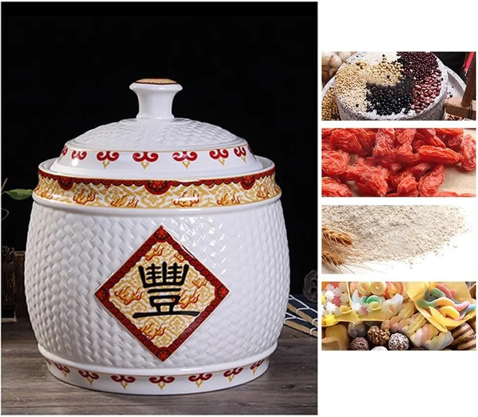 ظروف نگهداری برنج، ظروف حبوبات برای انبار آشپزخانه، جعبه بزرگ نگهداری برنج، ظروف نگهداری مواد غذایی با درب، دیگ برنج سرامیکی (2.5 کیلوگرم) ظروف نگهداری برنج، ظروف حبوبات برای انبار آشپزخانه، جعبه بزرگ نگهداری برنج، ظروف نگهداری مواد غذایی با درب، دیگ برنج سرامیکی (2.5 کیلوگرم)