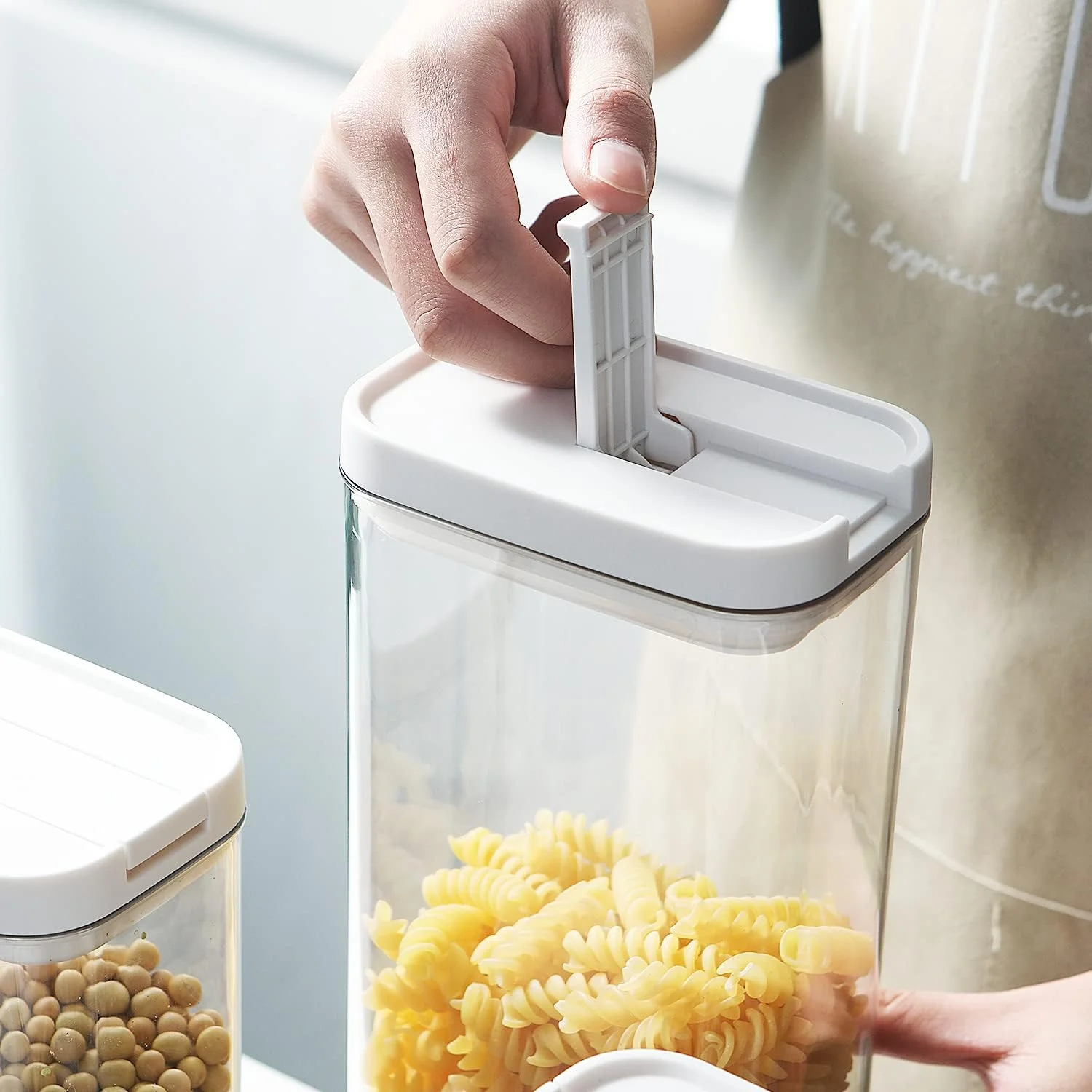 ست ظروف نگهداری مواد غذایی درب دار با قفل هوا، مجموعه 6 عددی، شیشه های پلاستیکی سازمان دهنده انبار برای غلات، قهوه، شکر - ضد رطوبت، بدون BPA و طراحی قابل چیدن (M:800ML) ست ظروف نگهداری مواد غذایی درب دار با قفل هوا، مجموعه 6 عددی، شیشه های پلاستیکی سازمان دهنده انبار برای غلات، قهوه، شکر - ضد رطوبت، بدون BPA و طراحی قابل چیدن (M:800ML)