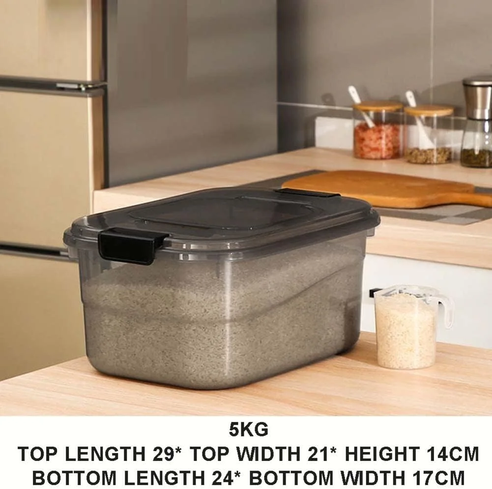 ظرف نگهداری برنج ACGrade، ظرف برنج آشپزخانه، جعبه برنج مهر و موم شده خانگی، نگهداری برنج، ظروف نگهداری مواد غذایی خشک، ظروف نگهداری غذای حیوانات خانگی، مناسب برای غلات کامل، غذای حیوانات خانگی