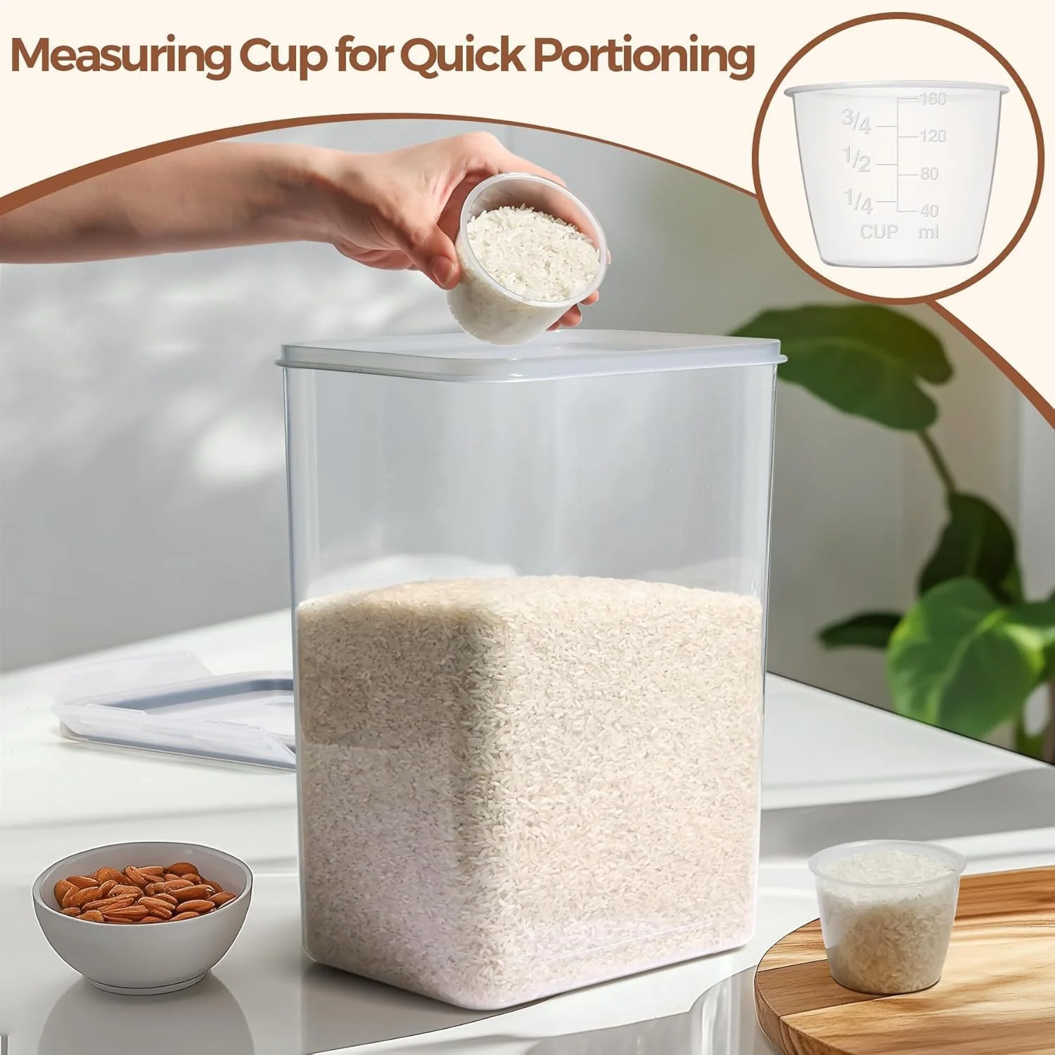 ظروف بزرگ نگهداری مواد غذایی درب دار، ست 2 عددی ظرف برنج 9.5 لیتری به همراه برنج شوی، ست ظروف پلاستیکی برای آشپزخانه، سازمان دهنده های انبار برای آرد، غلات و پخت و پز (2*9.5 لیتر) ظروف بزرگ نگهداری مواد غذایی درب دار، ست 2 عددی ظرف برنج 9.5 لیتری به همراه برنج شوی، ست ظروف پلاستیکی برای آشپزخانه، سازمان دهنده های انبار برای آرد، غلات و پخت و پز (2*9.5 لیتر)