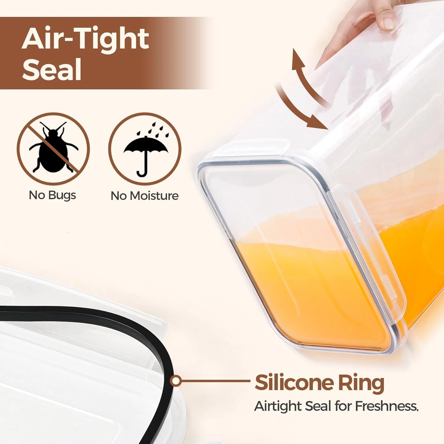 ظروف بزرگ نگهداری مواد غذایی درب دار، ست 2 عددی ظرف برنج 9.5 لیتری به همراه برنج شوی، ست ظروف پلاستیکی برای آشپزخانه، سازمان دهنده های انبار برای آرد، غلات و پخت و پز (2*9.5 لیتر) ظروف بزرگ نگهداری مواد غذایی درب دار، ست 2 عددی ظرف برنج 9.5 لیتری به همراه برنج شوی، ست ظروف پلاستیکی برای آشپزخانه، سازمان دهنده های انبار برای آرد، غلات و پخت و پز (2*9.5 لیتر)