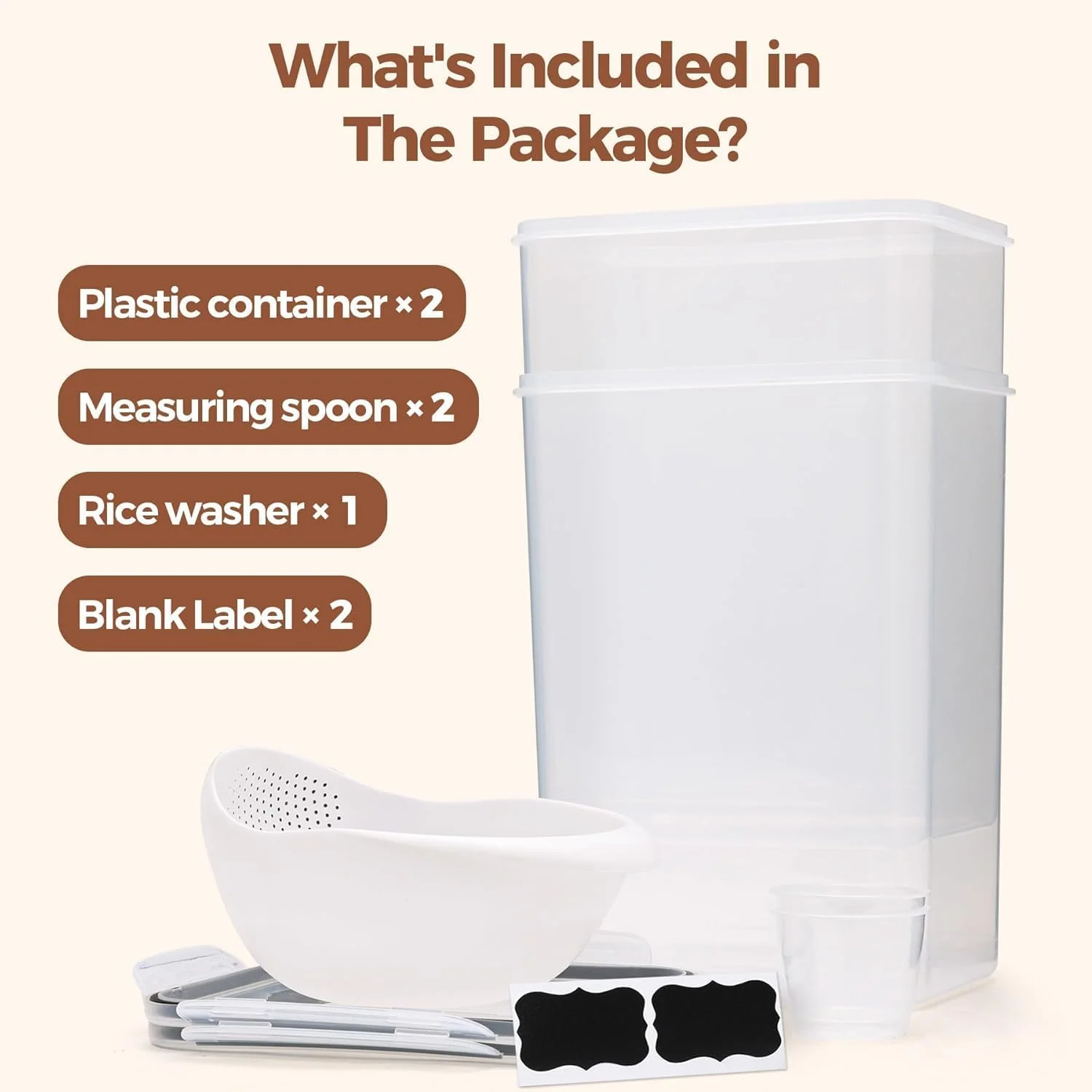 ظروف بزرگ نگهداری مواد غذایی درب دار، ست 2 عددی ظرف برنج 9.5 لیتری به همراه برنج شوی، ست ظروف پلاستیکی برای آشپزخانه، سازمان دهنده های انبار برای آرد، غلات و پخت و پز (2*9.5 لیتر) ظروف بزرگ نگهداری مواد غذایی درب دار، ست 2 عددی ظرف برنج 9.5 لیتری به همراه برنج شوی، ست ظروف پلاستیکی برای آشپزخانه، سازمان دهنده های انبار برای آرد، غلات و پخت و پز (2*9.5 لیتر)