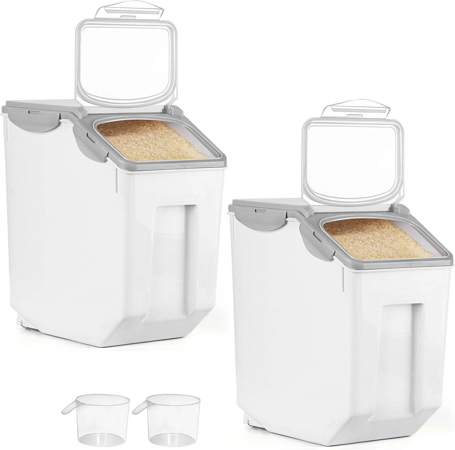 ظرف نگهداری برنج ABOUT SPACE با ظرفیت 15 کیلوگرم (دو عددی)، محفظه نگهداری برنج دربسته با پیمانه اندازه گیری - محفظه بشکه ای برنج - سازمان دهنده آشپزخانه ضد رطوبت برای غلات، حبوبات و غذای حیوانات خانگی - خاکستری، پلاستیکی ظرف نگهداری برنج ABOUT SPACE با ظرفیت 15 کیلوگرم (دو عددی)، محفظه نگهداری برنج دربسته با پیمانه اندازه گیری - محفظه بشکه ای برنج - سازمان دهنده آشپزخانه ضد رطوبت برای غلات، حبوبات و غذای حیوانات خانگی - خاکستری، پلاستیکی