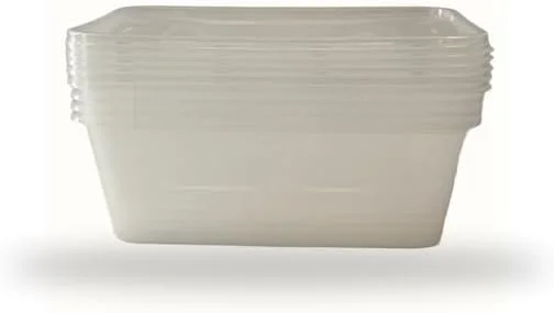 ظروف آماده سازی غذا 500 میلی لیتری با درب - بسته ترکیبی 2 عددی 10 تایی - بدون BPA، ضد نشت و قابل چیدن - قابل استفاده در مایکروویو، فریزر و ماشین ظرفشویی