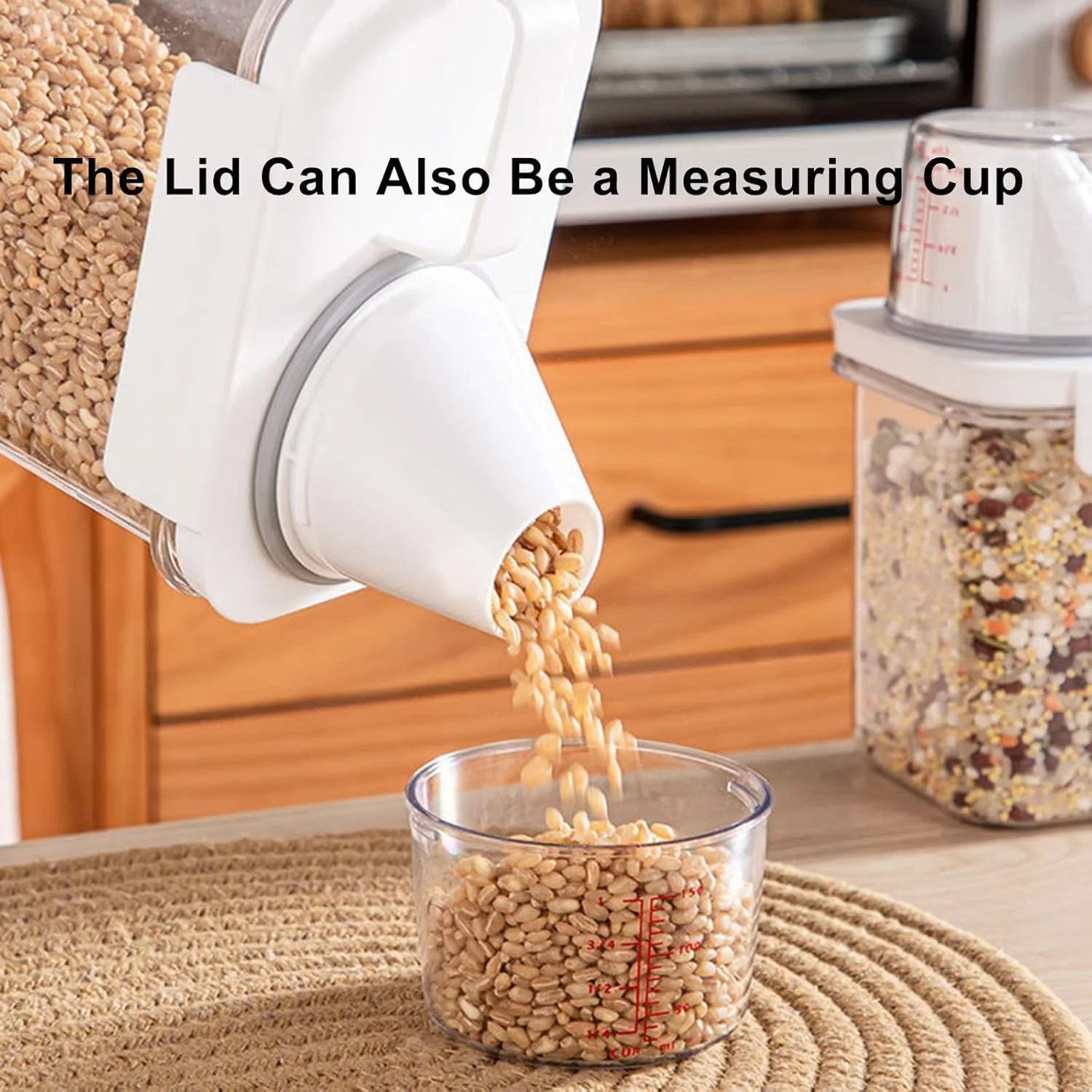 ظرف نگهداری درب دار ممتاز 1.8 لیتری (60 اونس) - سازمان دهنده چند منظوره آشپزخانه و لباسشویی برای پودر لباسشویی، غلات، برنج و خرما - سطل ضد نشت با دسته و درب قفل دار ظرف نگهداری درب دار ممتاز 1.8 لیتری (60 اونس) - سازمان دهنده چند منظوره آشپزخانه و لباسشویی برای پودر لباسشویی، غلات، برنج و خرما - سطل ضد نشت با دسته و درب قفل دار