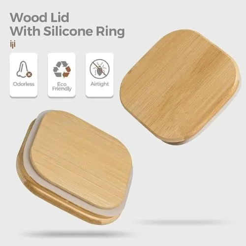 ست 3 عددی شیشه های مربعی ذخیره سازی 1CHASE با درب/قاشق بامبو هواگیر 1800 میلی لیتر، ظروف ذخیره سازی مواد غذایی آشپزخانه بوروسیلیکاتی برای آب نبات، کلوچه، برنج، شکر، آرد، پاستا، آجیل ست 3 عددی شیشه های مربعی ذخیره سازی 1CHASE با درب/قاشق بامبو هواگیر 1800 میلی لیتر، ظروف ذخیره سازی مواد غذایی آشپزخانه بوروسیلیکاتی برای آب نبات، کلوچه، برنج، شکر، آرد، پاستا، آجیل