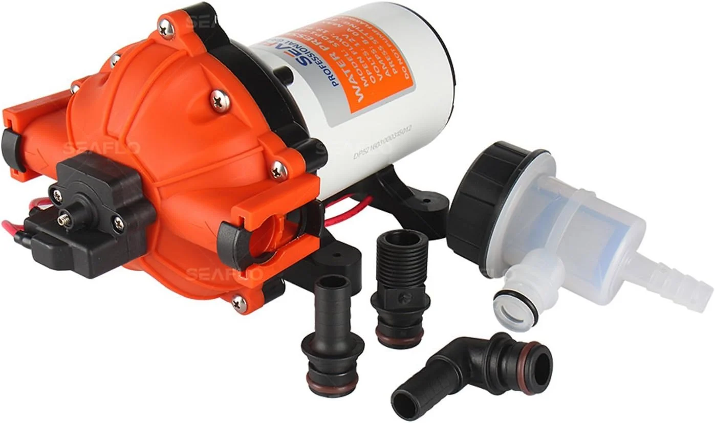 پمپ دیافراگمی DC سری SEAFLO 52، 12 ولت، 18.9 لیتر در دقیقه، 5.0 گالن در دقیقه، 70 PSI، 4.8 بار، پمپ آب سنگین