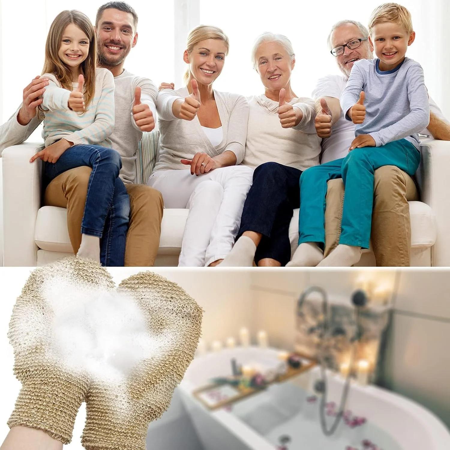 پدهای اسفنجی لیف خزنه، دستکش لوفا برای حمام، دستکش لایه بردار طبیعی کنفی، دستکش حمام اسفنجی لوفا برای زنان و مردان، اسکرابر قابل شستشو در ماشین لباسشویی، دو طرفه - تصویر 2 پدهای اسفنجی لیف خزنه، دستکش لوفا برای حمام، دستکش لایه بردار طبیعی کنفی، دستکش حمام اسفنجی لوفا برای زنان و مردان، اسکرابر قابل شستشو در ماشین لباسشویی، دو طرفه - تصویر 2