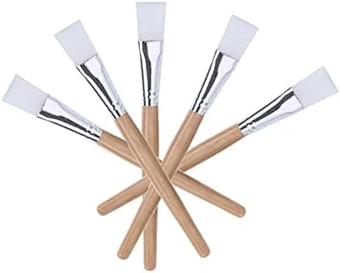 برس ماسک صورت LA PERLA TECH، برس نرم برای استفاده از ماسک صورت با دسته چوبی برای مراقبت از پوست (5 عدد)