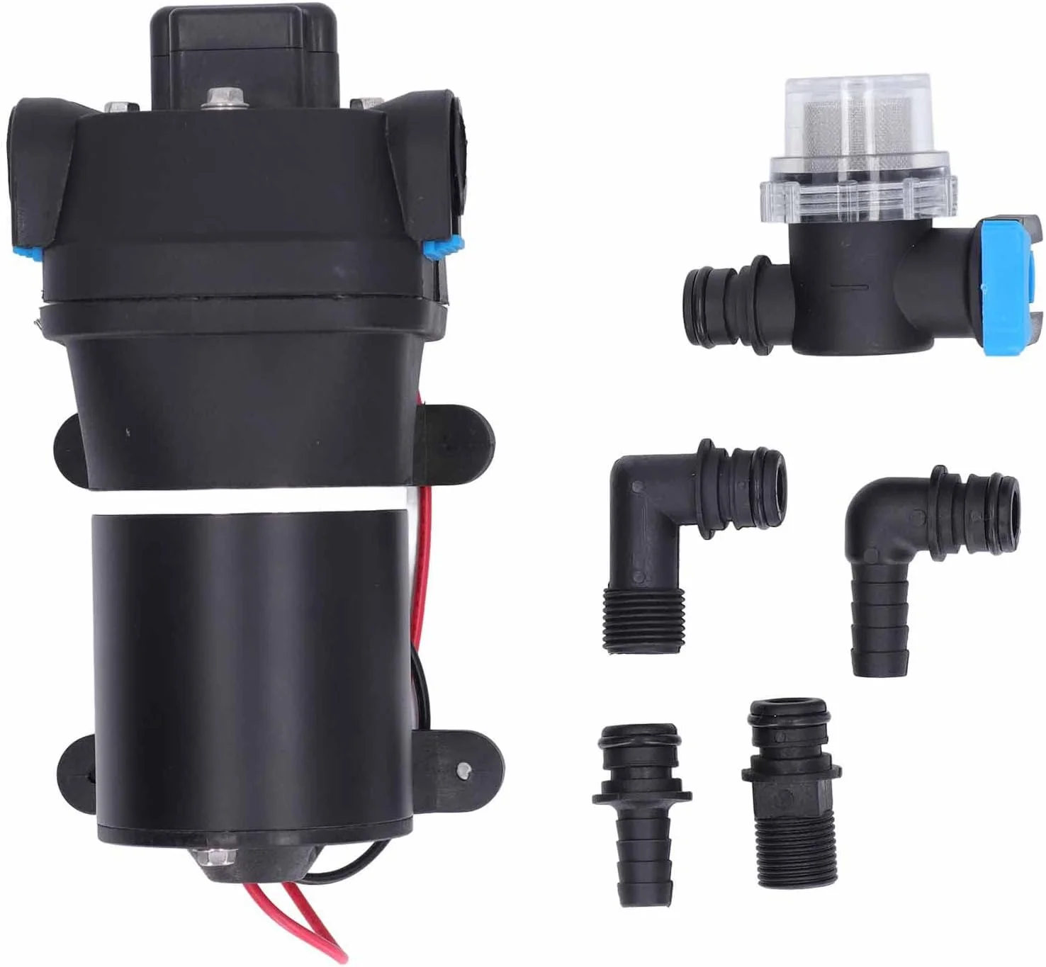 پمپ آب شستشوی حرفه ای فشار قوی 2.7GPM 17PSI، پمپ خود مکش صنعتی پمپ دیافراگمی هوای کوچک DC 12V 5A