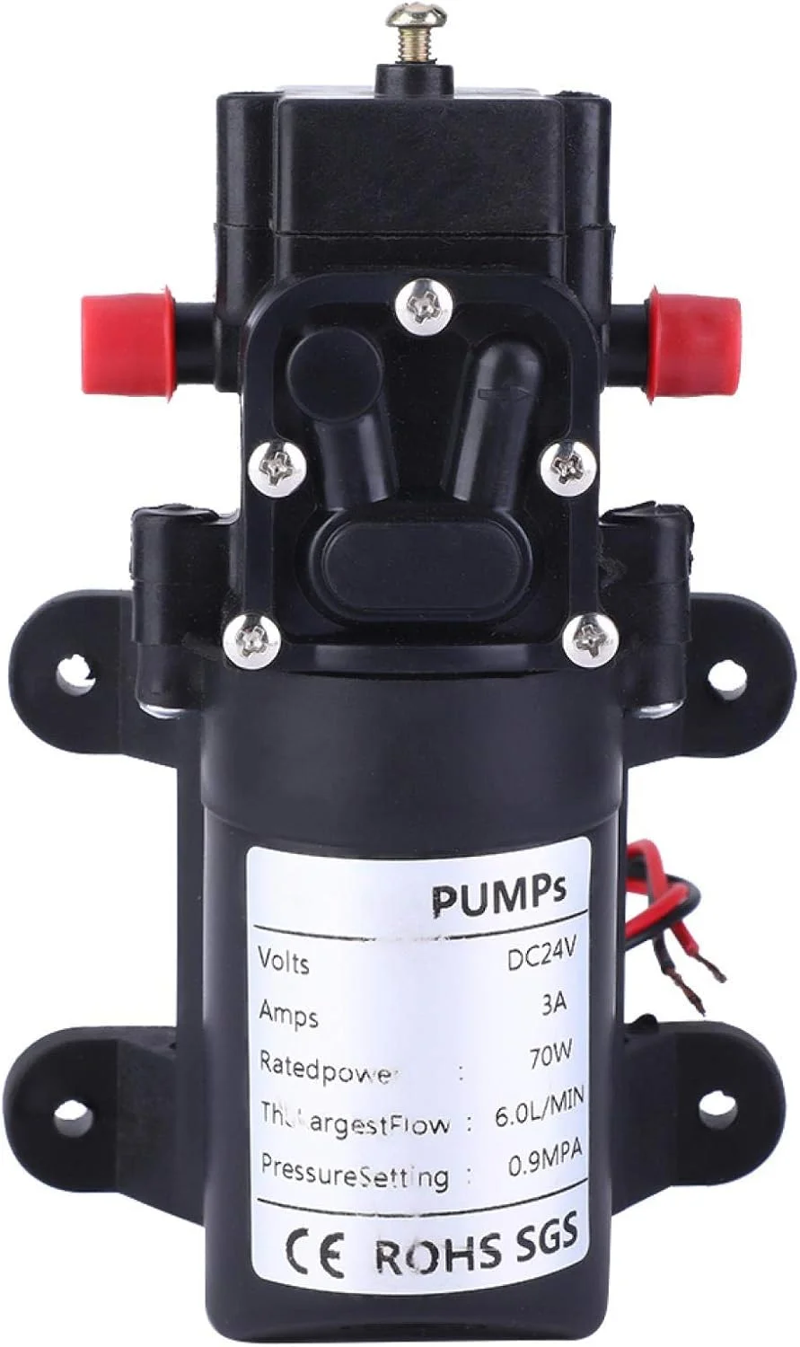 پمپ دیافراگمی خود مکش، پمپ دیافراگمی فشار آب لوله مستقیم دو طرفه، پمپ سمپاش خود مکش، پمپ فشار آب صنعتی 24 ولت 70 وات