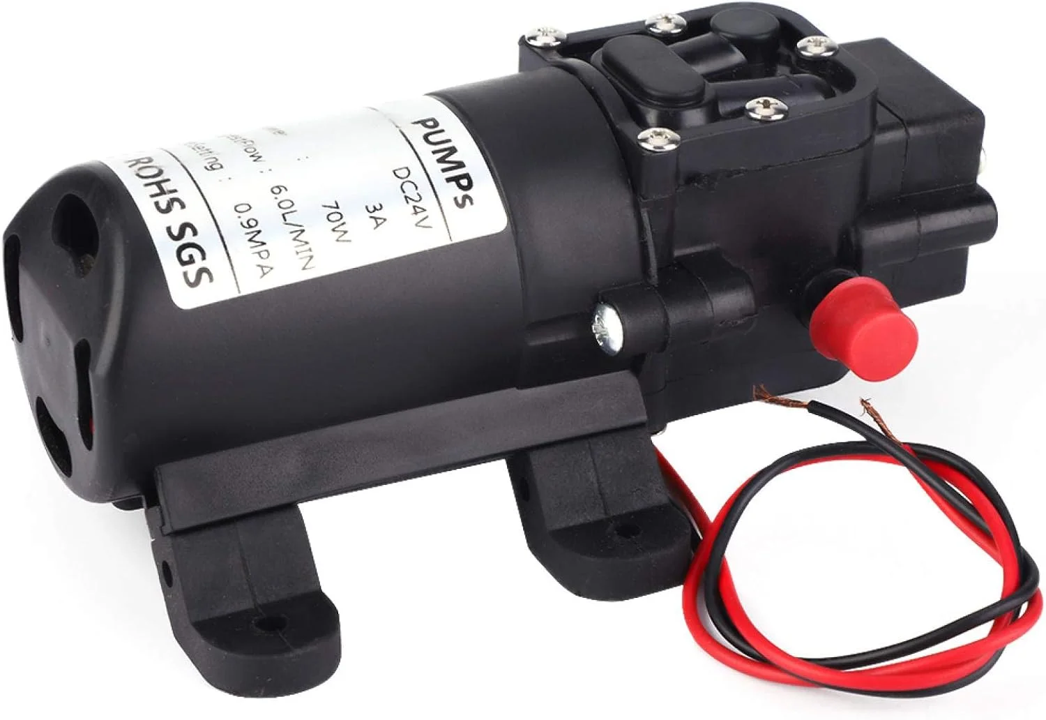 پمپ دیافراگمی خود مکش، پمپ دیافراگمی فشار آب لوله مستقیم دو طرفه، پمپ سمپاش خود مکش، پمپ فشار آب صنعتی 24 ولت 70 وات