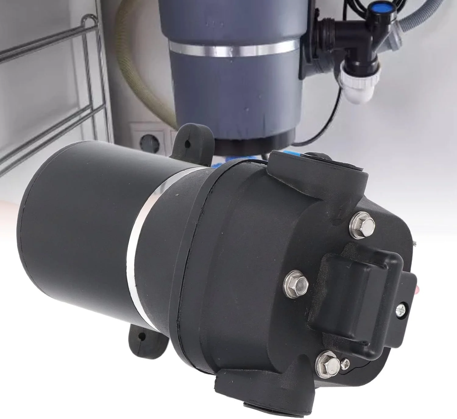 پمپ آب شستشوی حرفه ای فشار قوی 2.7GPM 17PSI، پمپ خود مکش صنعتی پمپ دیافراگمی هوای کوچک DC 12V 5A