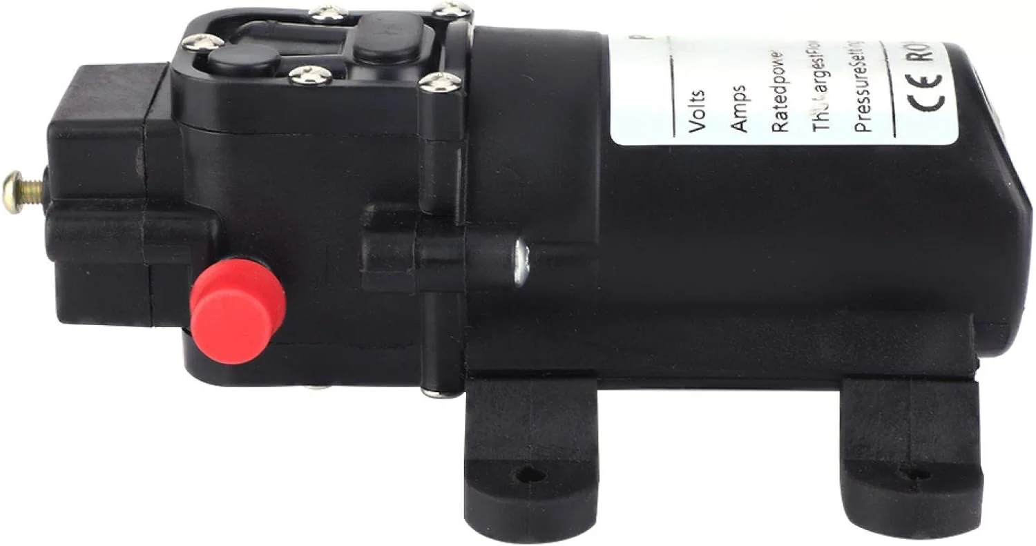 پمپ دیافراگمی خود مکش، پمپ دیافراگمی فشار آب لوله مستقیم دو طرفه، پمپ سمپاش خود مکش، پمپ فشار آب صنعتی 24 ولت 70 وات