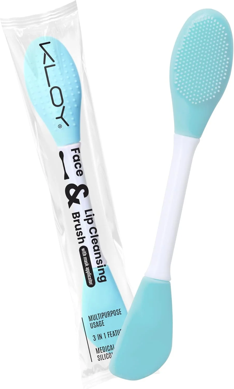 KLOY Silicone Face Mask Applicator & Lip Cleansing Brush Made With Ultra Hygienic Soft Silicone bristle for Gentle Exfoliation (Turquoise)