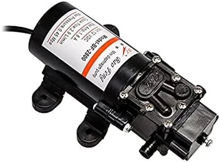 پمپ خود مکش دیافراگمی آب فشار قوی موتور DC 12V 60W با جریان 2.9 لیتر در دقیقه