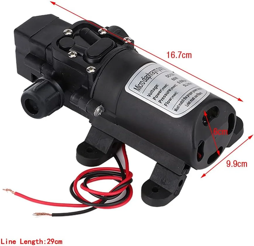 پمپ دیافراگمی MotorMinds، پمپ آب DC 12V فشار قوی 116 Psi خود مکش برای کاروان، کمپینگ، قایق