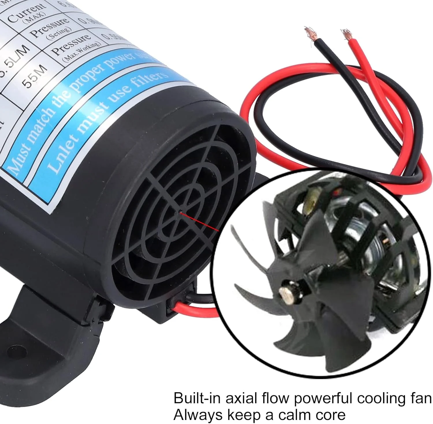 Marhynchus High Pressure SelfSuction Boost Micro Diaphragm Pump, Low Power Consumption, Water Purification, 9kg, Watering Flowers (24V)