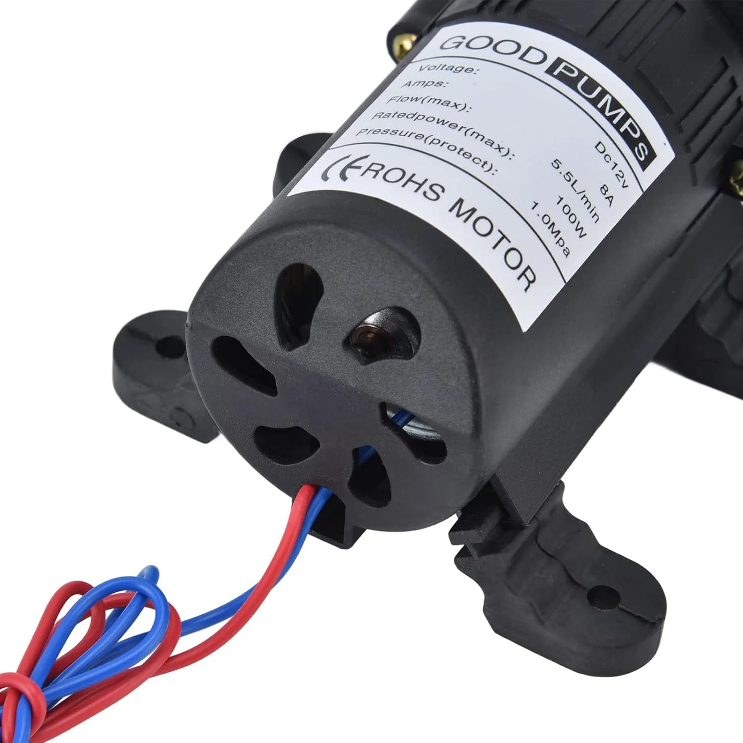 plplaaoo 12V Water Booster AC Pressure Diaphragm Pump, Schwarz, Industrial, Plastic, Diaphragm Pump, Water Pump, Garden, Car Wash, Cleaning