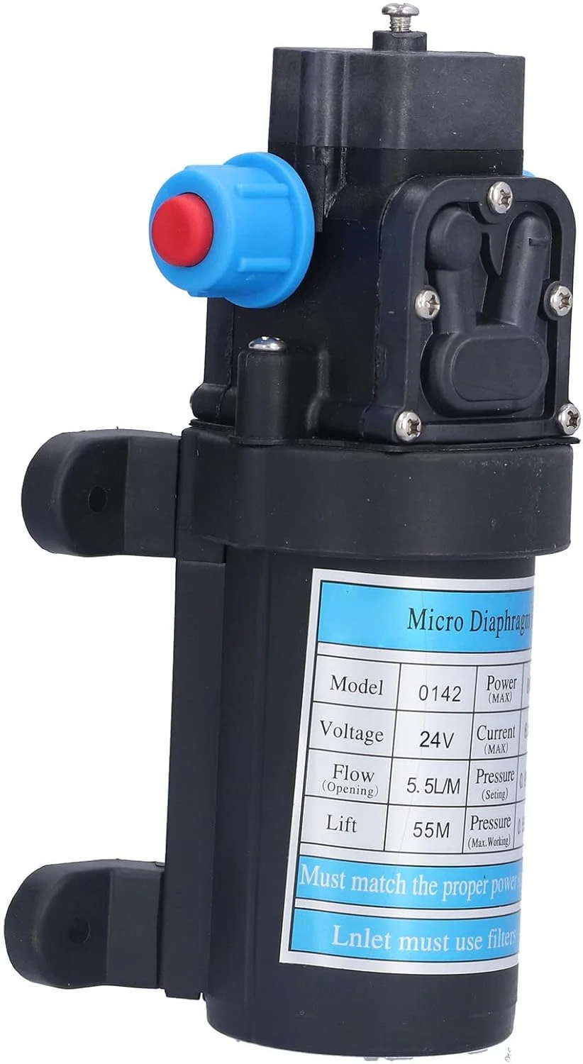 Marhynchus High Pressure SelfSuction Boost Micro Diaphragm Pump, Low Power Consumption, Water Purification, 9kg, Watering Flowers (24V)