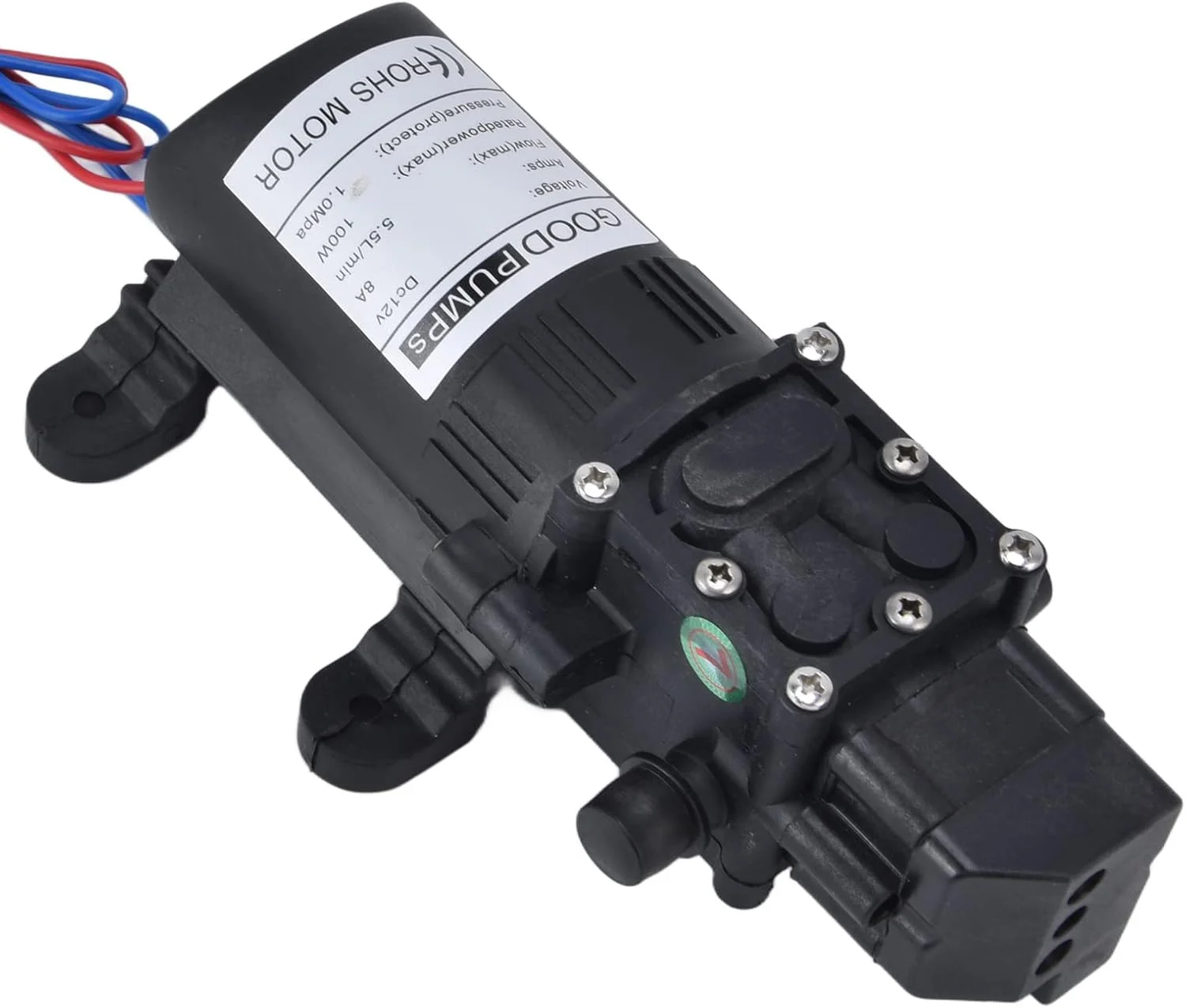 plplaaoo 12V Water Booster AC Pressure Diaphragm Pump, Schwarz, Industrial, Plastic, Diaphragm Pump, Water Pump, Garden, Car Wash, Cleaning