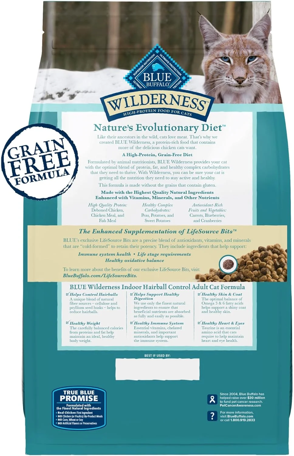 غذای خشک گربه بالغ بلو بوفالو Wilderness برای کنترل گلوله مو، فرمول بدون غلات و پروتئین بالا، طعم مرغ، کیسه 5 پوندی غذای خشک گربه بالغ بلو بوفالو Wilderness برای کنترل گلوله مو، فرمول بدون غلات و پروتئین بالا، طعم مرغ، کیسه 5 پوندی