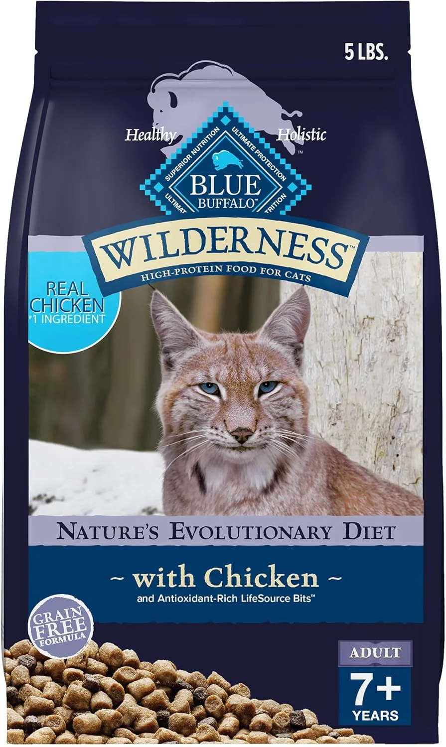 غذای خشک گربه مسن بلو بوفالو Wilderness با پروتئین بالا