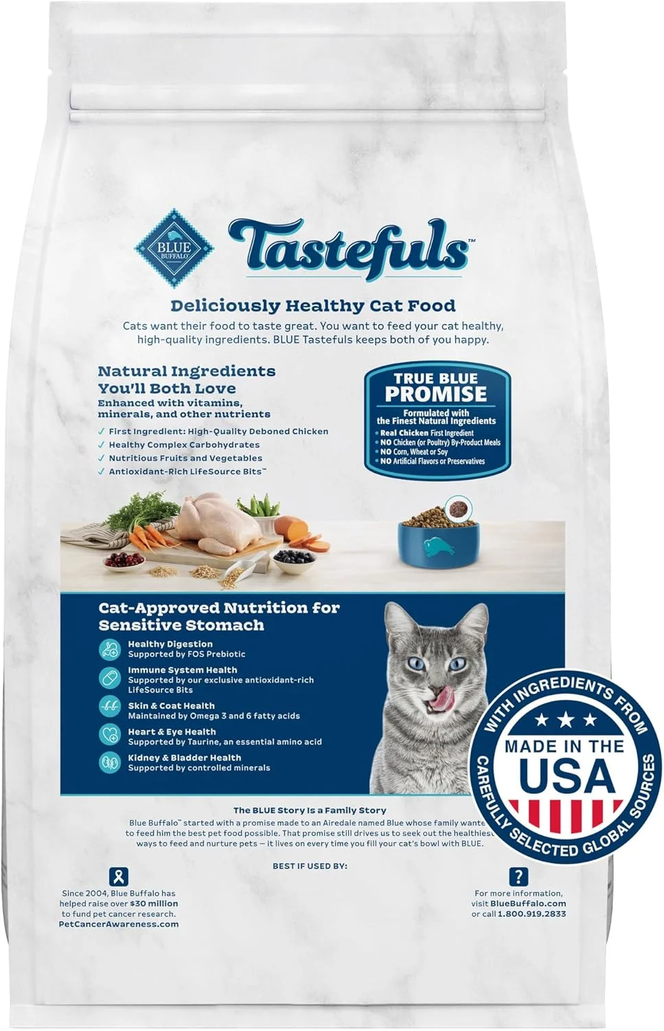Blue Buffalo Tastefuls Natural Adult Multi-Cat Dry Food, Chicken and Turkey Recipe, 15-lb. Bag