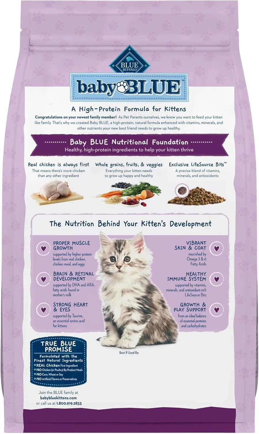 Blue Buffalo Baby Blue Natural Dry Food for Kittens, Healthy Growth Formula with DHA, Chicken and Brown Rice Recipe, 5-lb Bag Blue Buffalo Baby Blue Natural Dry Food for Kittens, Healthy Growth Formula with DHA, Chicken and Brown Rice Recipe, 5-lb Bag