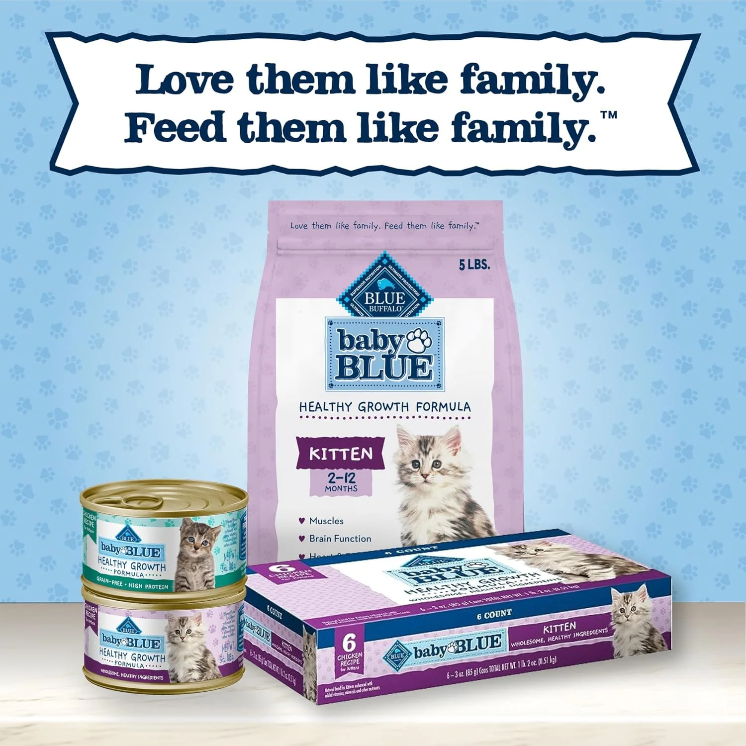 Blue Buffalo Baby Blue Natural Dry Food for Kittens, Healthy Growth Formula with DHA, Chicken and Brown Rice Recipe, 5-lb Bag Blue Buffalo Baby Blue Natural Dry Food for Kittens, Healthy Growth Formula with DHA, Chicken and Brown Rice Recipe, 5-lb Bag
