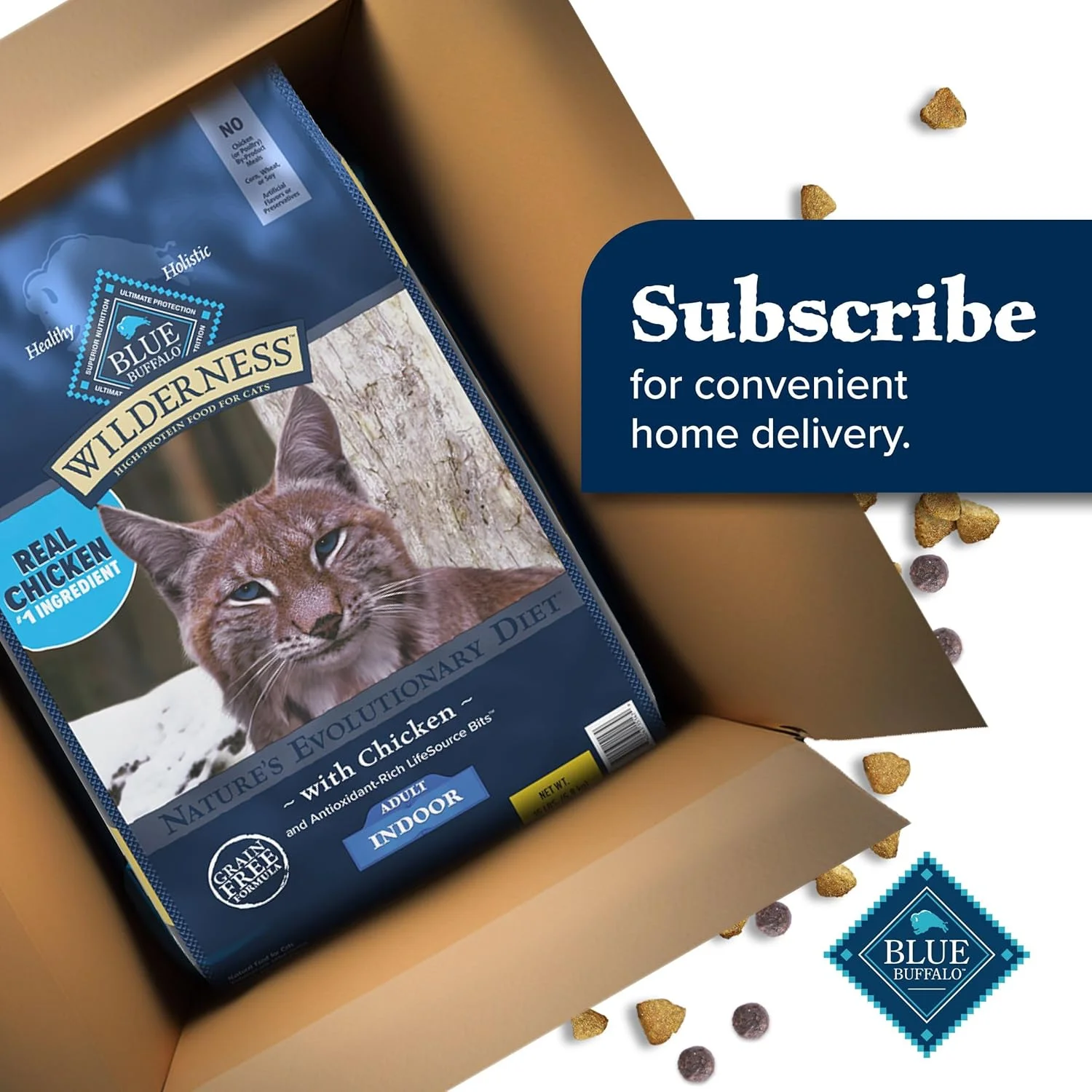 Blue Buffalo Wilderness High Protein, Natural Adult Indoor Dry Cat Food, Chicken 15-lb Blue Buffalo Wilderness High Protein, Natural Adult Indoor Dry Cat Food, Chicken 15-lb