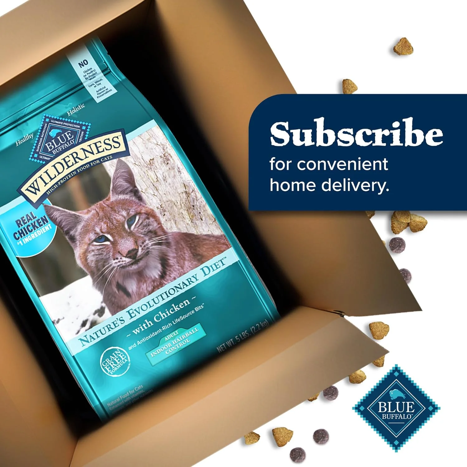 غذای خشک گربه بالغ بلو بوفالو Wilderness برای کنترل گلوله مو، فرمول بدون غلات و پروتئین بالا، طعم مرغ، کیسه 5 پوندی غذای خشک گربه بالغ بلو بوفالو Wilderness برای کنترل گلوله مو، فرمول بدون غلات و پروتئین بالا، طعم مرغ، کیسه 5 پوندی