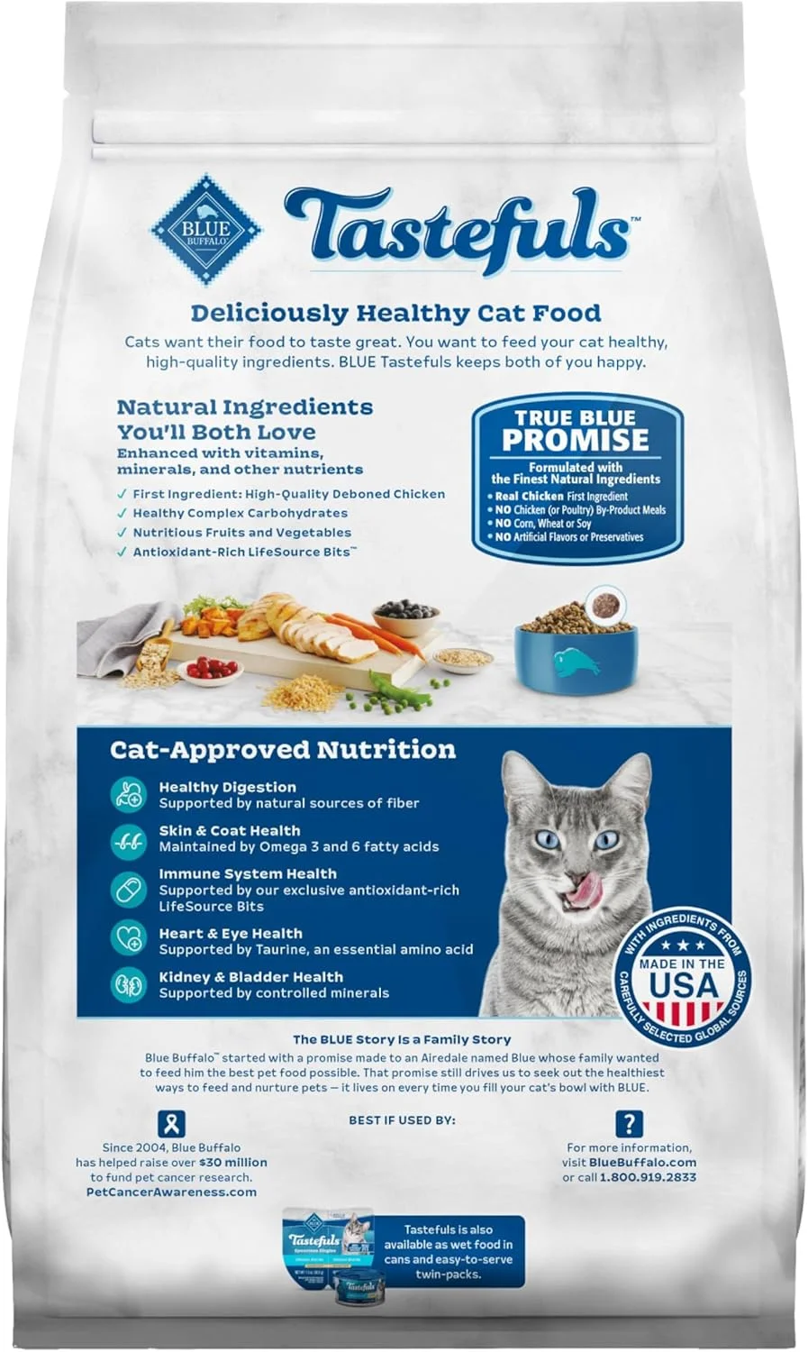 Blue Buffalo Tastefuls Natural Dry Food for Active Adult Cats, Chicken and Brown Rice Recipe, 7-lb. Bag Blue Buffalo Tastefuls Natural Dry Food for Active Adult Cats, Chicken and Brown Rice Recipe, 7-lb. Bag