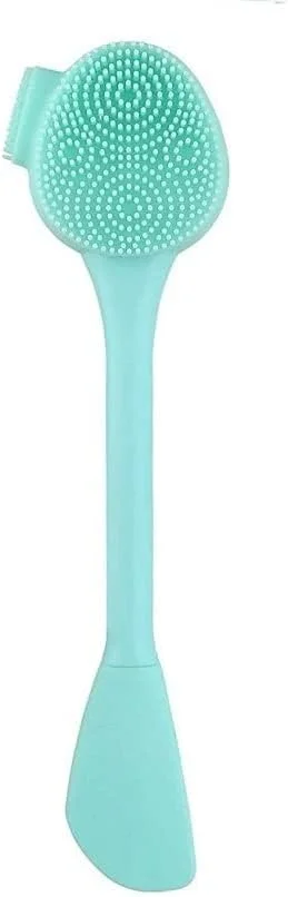 XZYZYW Silicone Manual Facial Cleansing Brush, All-in-One Makeup Cleanser, Exfoliating Brush, Nasal Rinse Brush, Mask Applicator, Makeup Scraper, Great for Cleansing, Maintenance & Makeup, (Aqua)