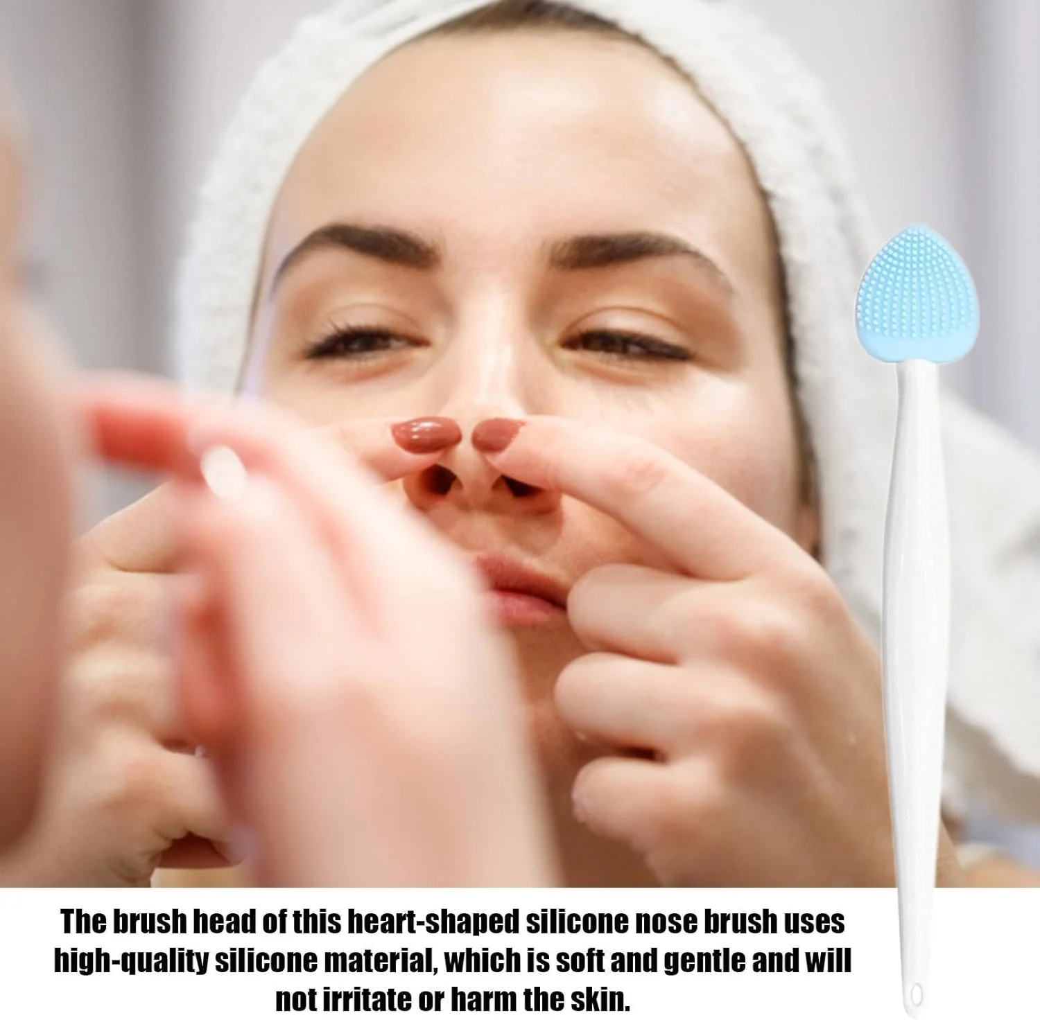 برس پاک کننده صورت سیلیکونی زنانه، ابزار پاک کننده دو طرفه پوست | برس پاک کننده ملایم منافذ پوست و جوش سرسیاه مناسب مسافرت
