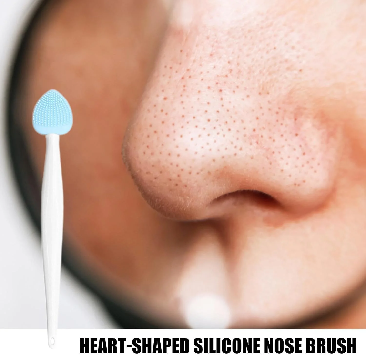 برس پاک کننده صورت سیلیکونی زنانه، برس شستشوی صورت سیلیکونی دو طرفه دستی | ابزار پاک کننده مسافرتی برس بینی برای زنان
