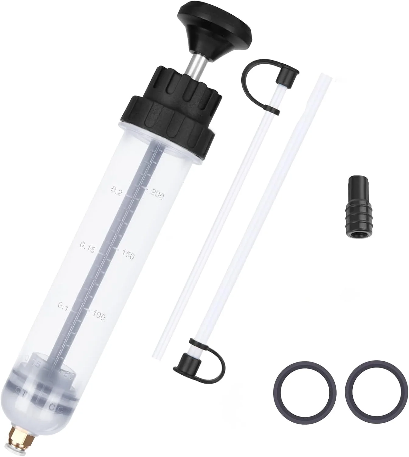 مکش روغن 200 سی سی GNAFOTU، سرنگ مکش روغن، پمپ مکش روغن ترمز سرنگی تعویض، سرنگ تعویض با لوله اکستنشن، سرنگ روغن خودرو (A)