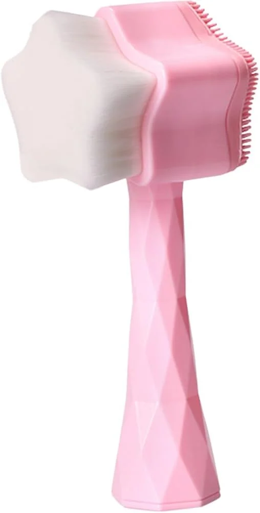 برس صورت Uonlytech 2 در 1، برس پاک کننده دستی صورت، برس لایه بردار دستی صورت، برس پاک کننده صورت با موهای نرم، برس شستشوی صورت سیلیکونی، برس صورت، برس منافذ، مسافرتی مات