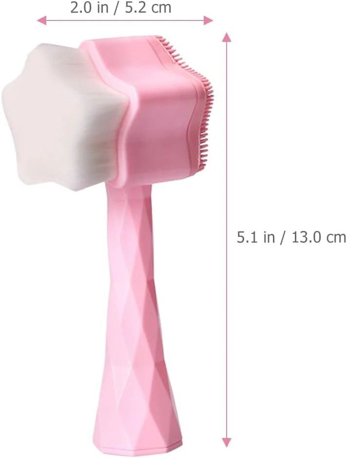 برس صورت Uonlytech 2 در 1، برس پاک کننده دستی صورت، برس لایه بردار دستی صورت، برس پاک کننده صورت با موهای نرم، برس شستشوی صورت سیلیکونی، برس صورت، برس منافذ، مسافرتی مات