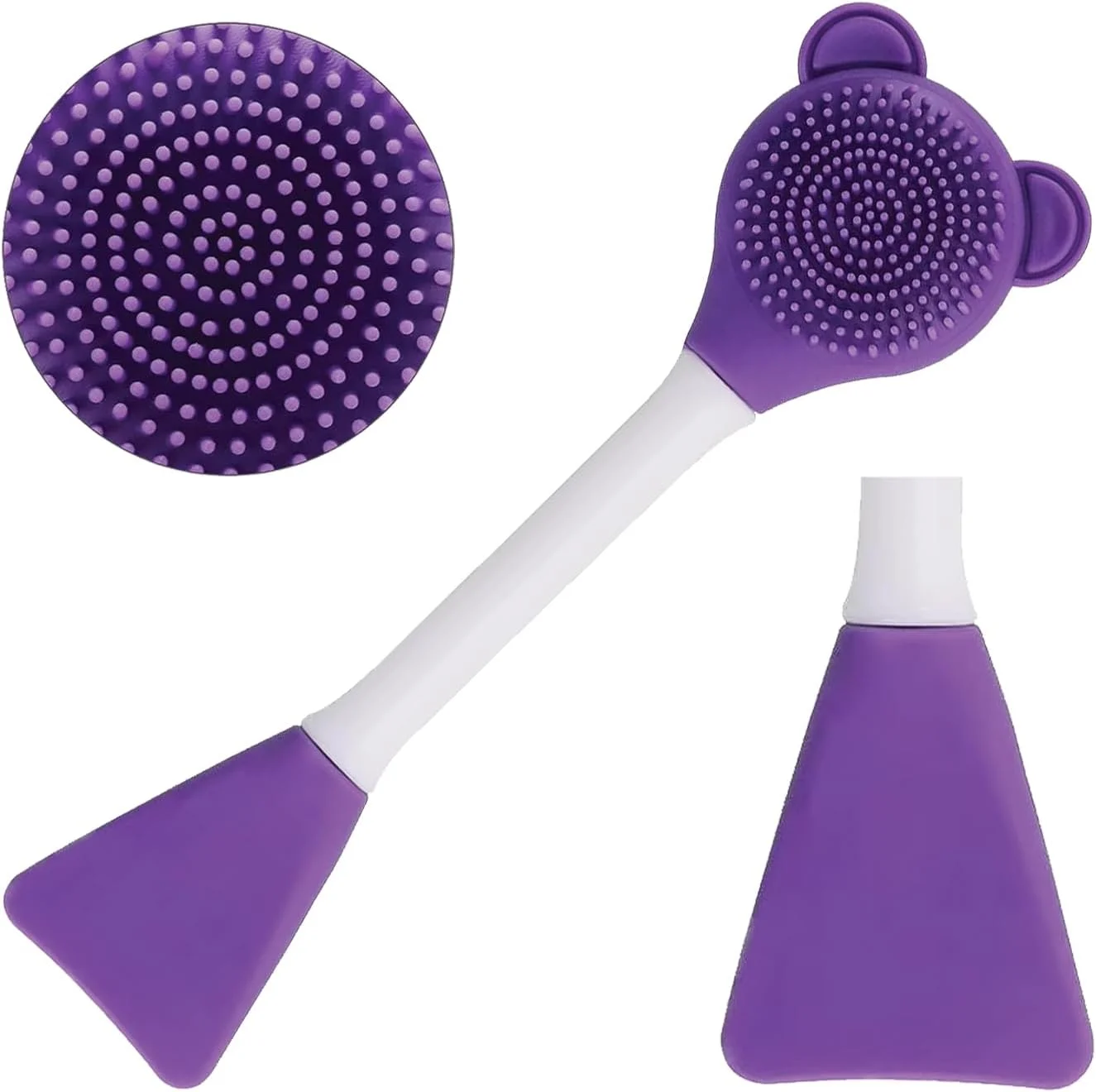 تمپریا (1 عدد) برس اسکراب سیلیکونی 2 در 1 صورت برای آقایان و بانوان - ابزار ماساژ صورت برای پاکسازی - برس لایه بردار برای شستشوی صورت (رنگ های تصادفی) (MN02)