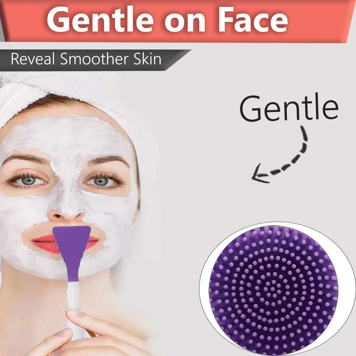 تمپریا (1 عدد) برس اسکراب سیلیکونی 2 در 1 صورت برای آقایان و بانوان - ابزار ماساژ صورت برای پاکسازی - برس لایه بردار برای شستشوی صورت (رنگ های تصادفی) (MN02)