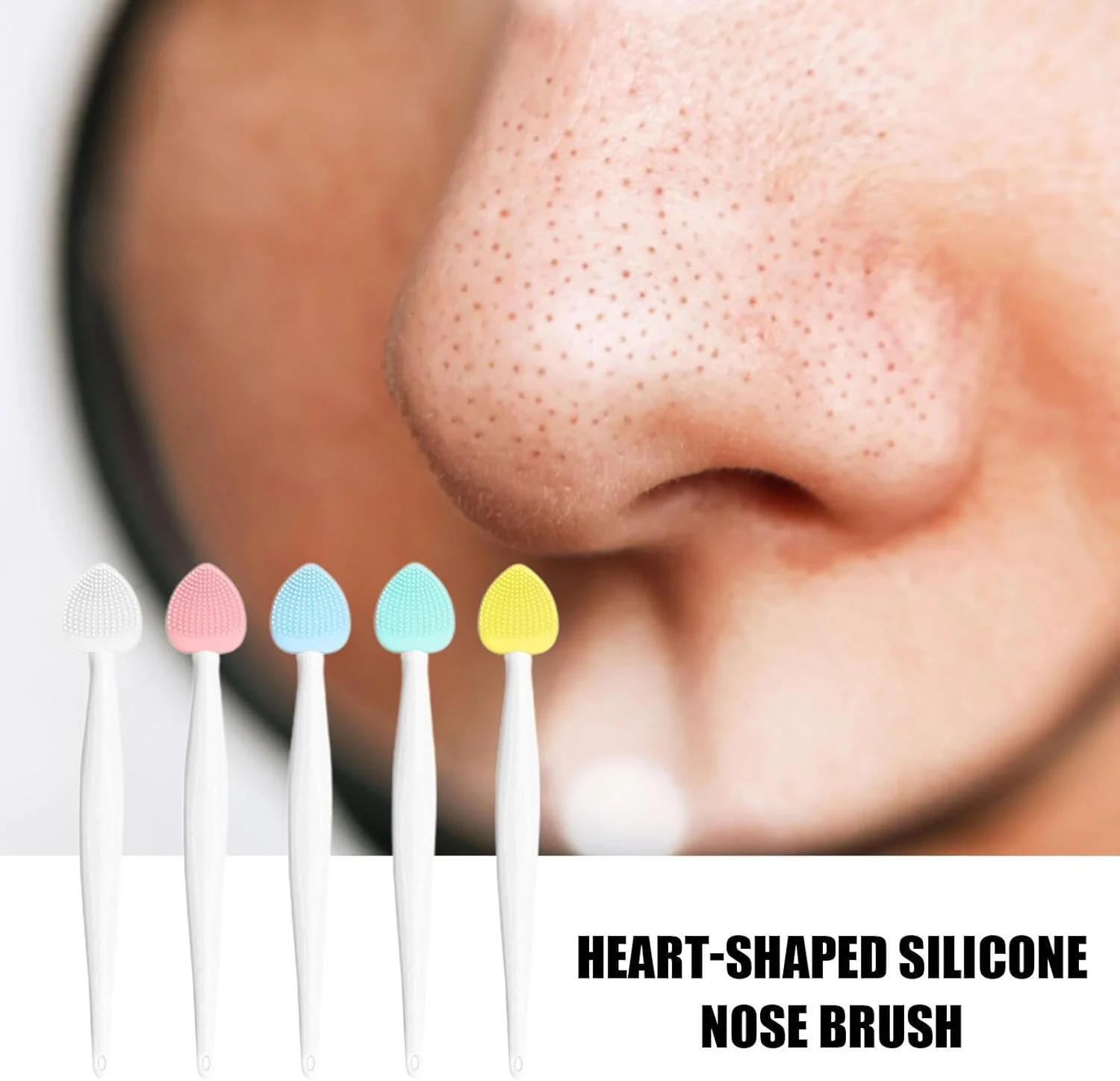 برس اسکراب لب سیلیکونی - برس پاک کننده منافذ صورت 4 عددی برای از بین بردن جوش های سرسیاه و اسکرابر صورت، ماساژور پاک کننده عمیق منافذ برای لایه برداری ملایم و پاکسازی بینی، ابزار پاک کننده آرایش و مراقبت از پوست