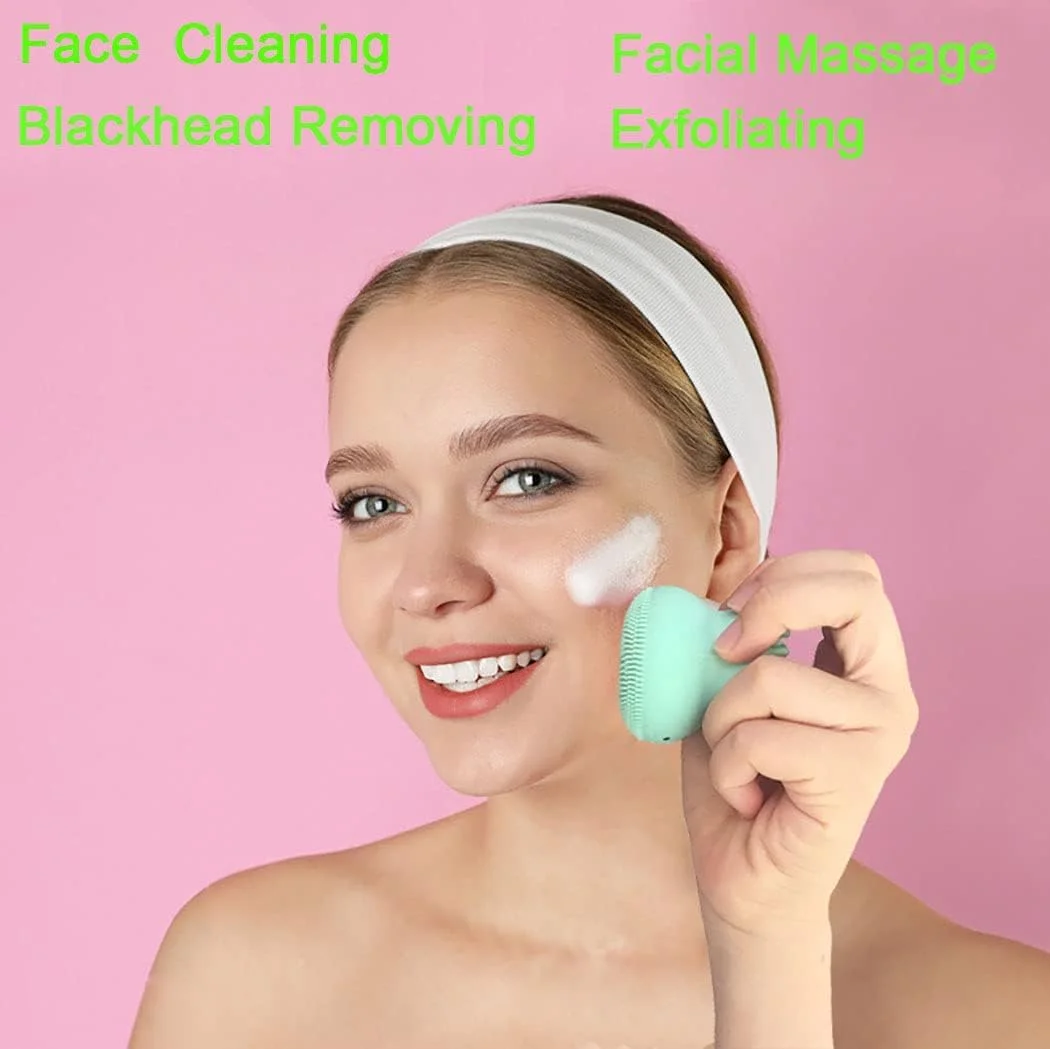 برس پاک کننده صورت تزویق، 2 عددی، برس و ماساژور دستی سیلیکونی صورت، برس پاک کننده به شکل اختاپوس، پاک کننده عمیق، لایه برداری ملایم، ماساژ پوست